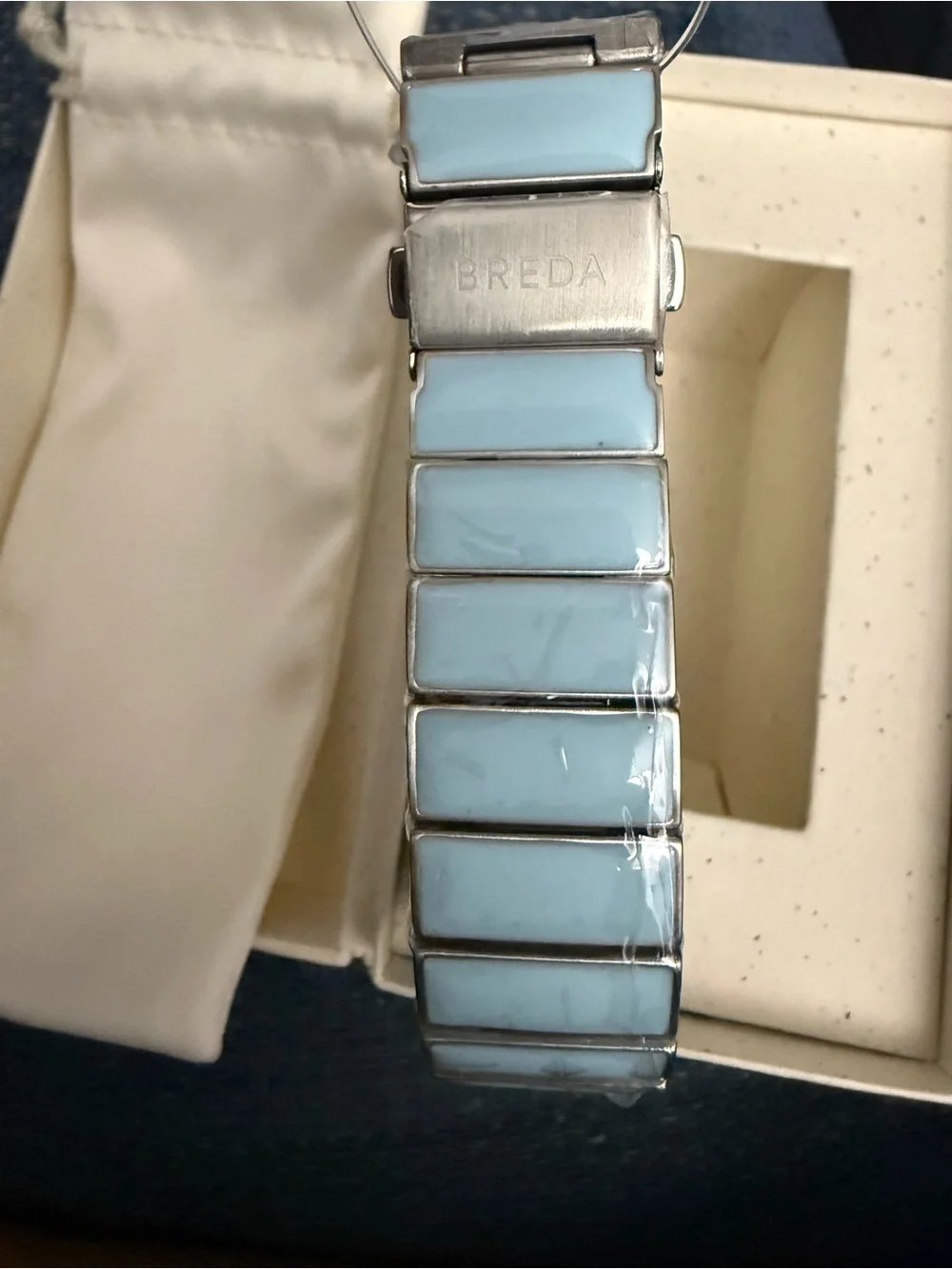 Breda Pulse Tandem Stainless Steel Bracelet Watch, 26mm light Blue New with BOX